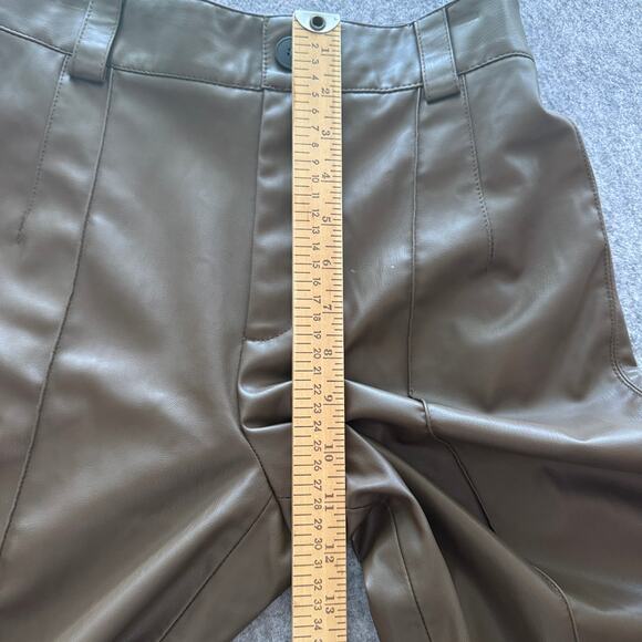 Zara Francoise XS Full‎ Length Straight Leg High-Waisted Faux Leather Trousers - Picture 5 of 8